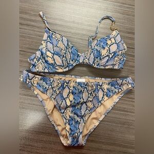 4 / $25 🐍 Shade & Shore Snakeskin Bikini Set with Chain Straps 🐍